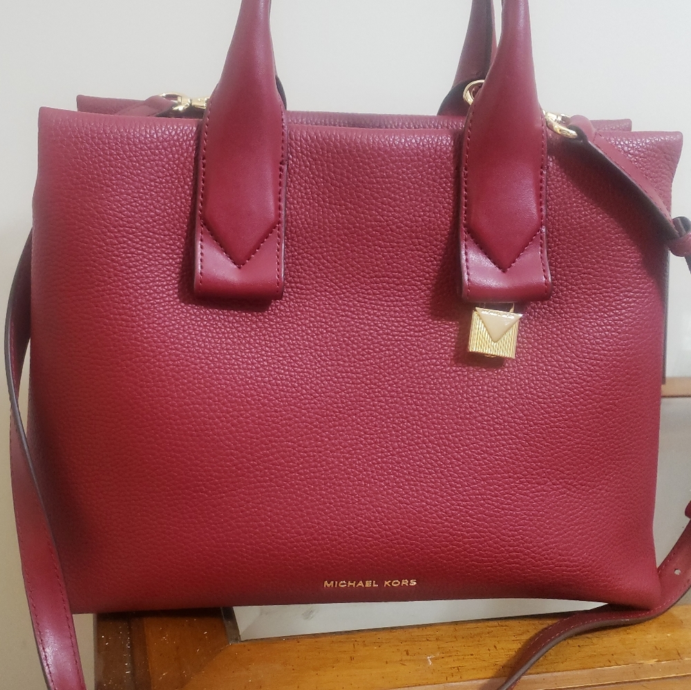 MK Rollins Large Pebbled Leather Satchel